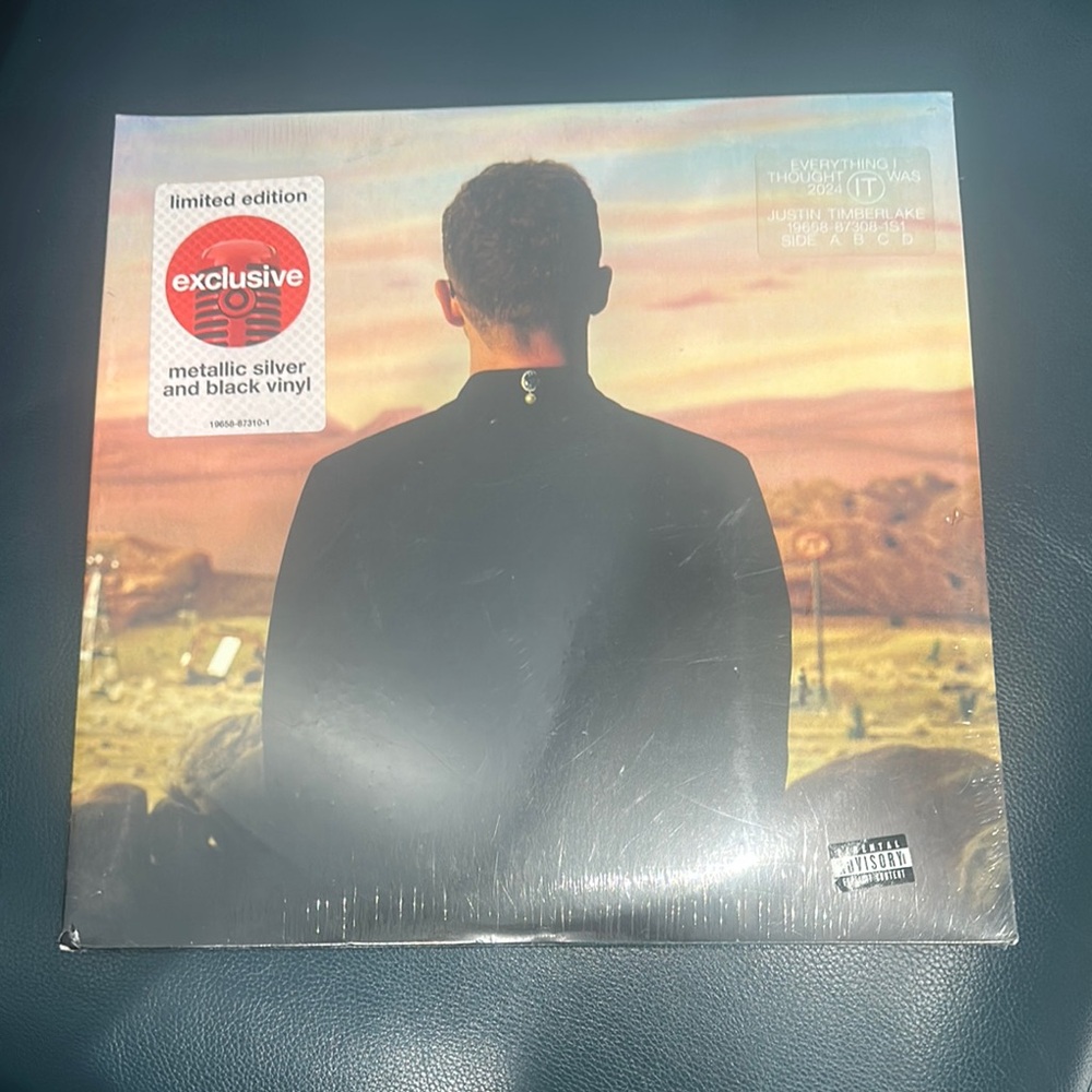 Justin Timberlake Exclusive Metallic Silver and Black Vinyl